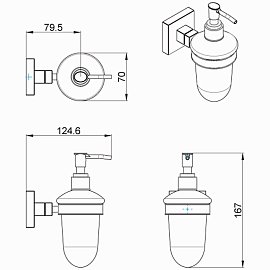 Дозатор жидкого мыла Azario Rina AZ-87012 хром