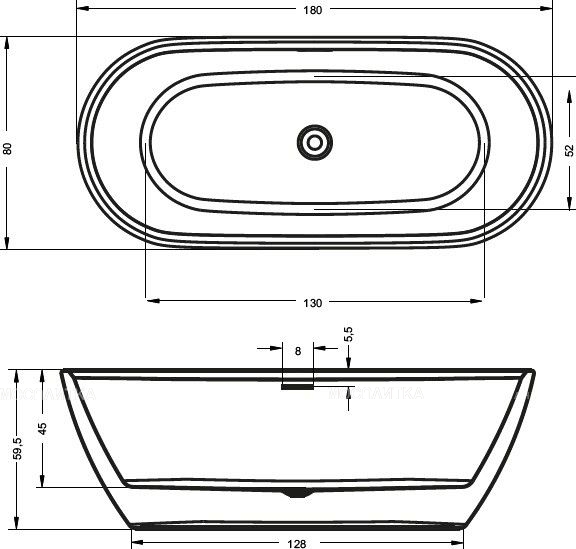 Акриловая ванна Riho Inspire FS 180 см - изображение 3