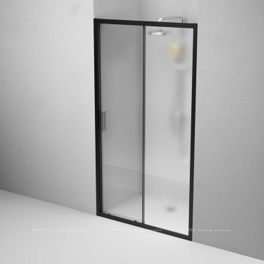 Душевая дверь Am.Pm Gem 110 см W90G-110-1-195BM стекло прозрачное / матовое, профиль черный - 5 изображение