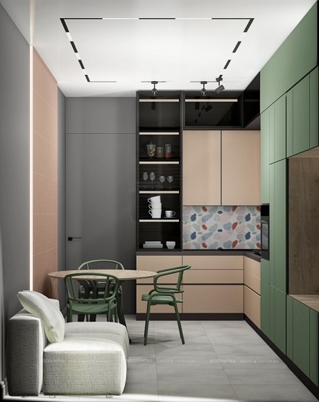Дизайн Кухня в стиле Современный в сером цвете №12803 - 3 изображение