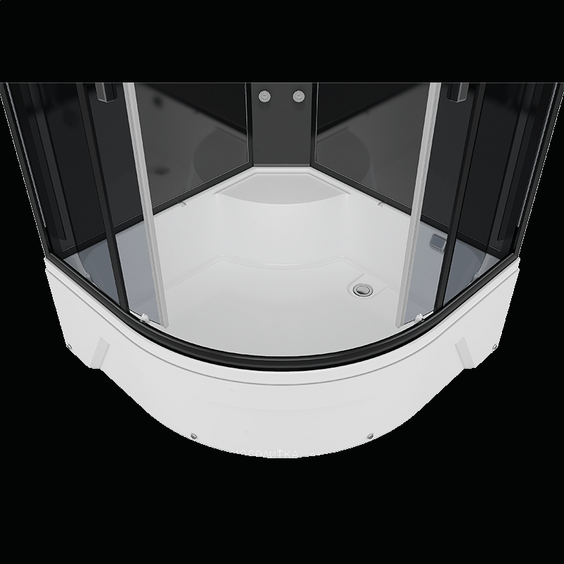 Душевая кабина Erlit Comfort 120х120 см ER5720TB4 профиль черный, стекло тонированное - изображение 6