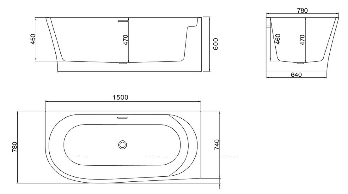 Акриловая ванна BelBagno BB410-1500-780-L, 150x80 см - изображение 5