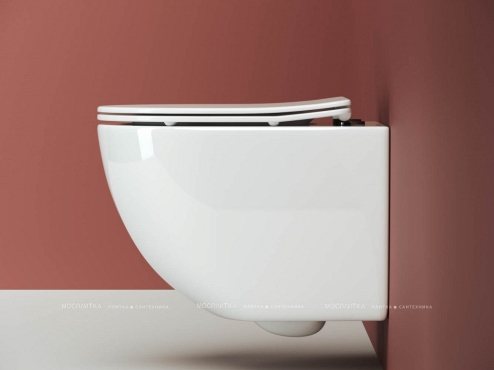 Комплект подвесной безободковый унитаз Ceramica Nova Forma Rimless CN3009 с крышкой-сиденьем + инсталляция Bocchi 8010-1000 - 5 изображение
