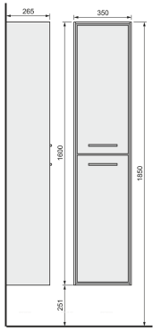 Шкаф-пенал Raval Frame 160 Fra.04.160/P/W-DS, подвесной, фасад - белый, корпус - дуб сонома - 5 изображение