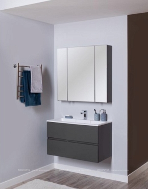 Комплект мебели для ванной Aquanet Алвита 90 серый антрацит - 18 изображение