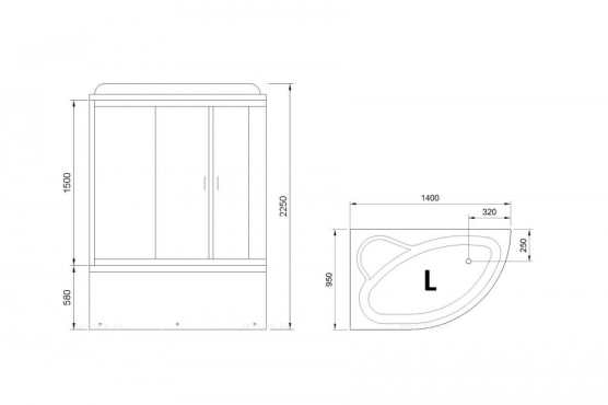 Душевой бокс Royal Bath RB140ALP-T-CH-L 140x95 см левая стекло прозрачное - 7 изображение