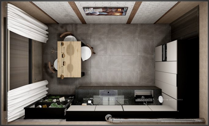 Дизайн Кухня в стиле Современный в сером цвете №12807 - 2 изображение