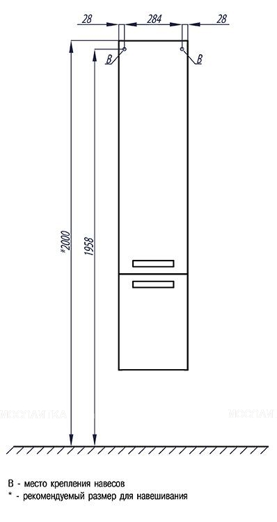 Шкаф-пенал Aquaton Ария с бельевой корзиной, белый глянец - изображение 7