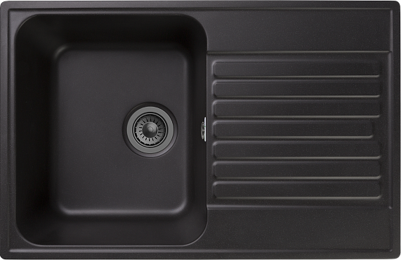 Кухонная мойка GranFest Quarz 73,6, прямоугольная, цвет черный
