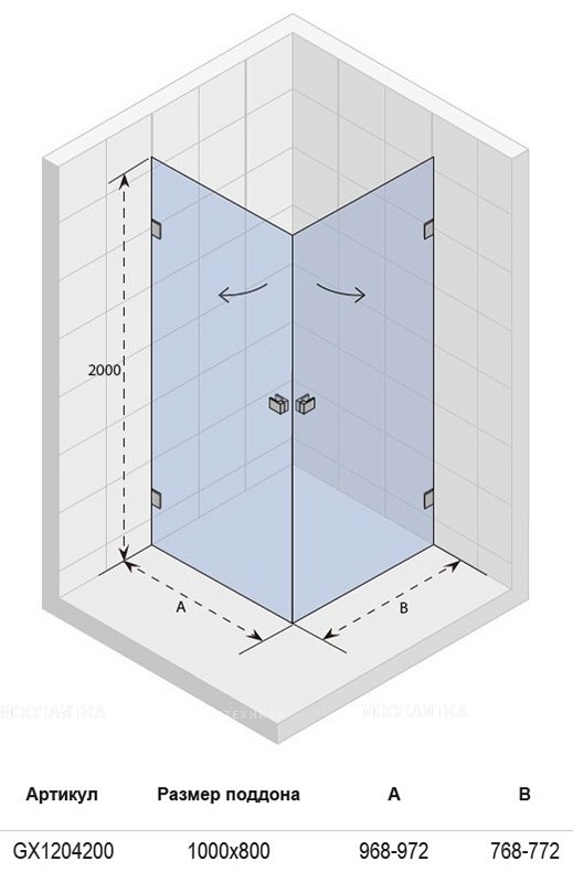 Душевой уголок прямоугольный Riho Scandic M209 100x80 см - изображение 3
