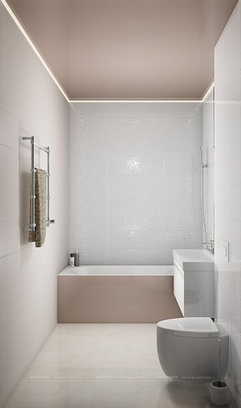 Дизайн Совмещённый санузел в стиле Эко в белом цвете №12466 - 4 изображение