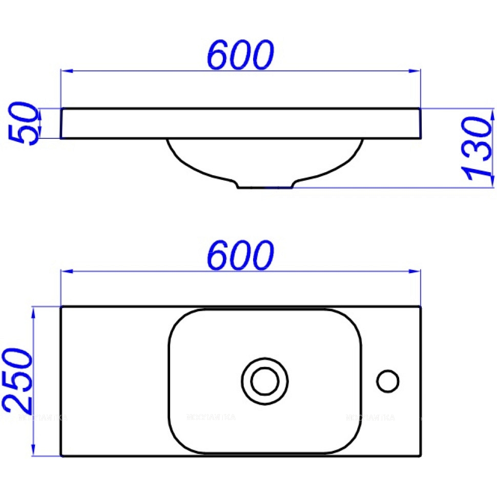 Раковина Aqwella Compact Slim 60 см CMPSL.06.04.D белая - изображение 3