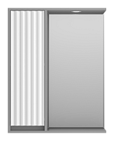 Зеркальный шкаф Brevita Balaton 65 см BAL-04065-01-01Л левый, с подсветкой, белый / серый