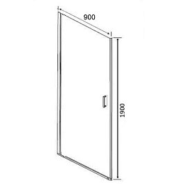 Душевая дверь Orange E05-090TCR профиль хром, стекло прозрачное 88 см