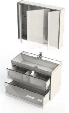 Комплект мебели для ванной Aquanet Гласс 90 белый - 15 изображение