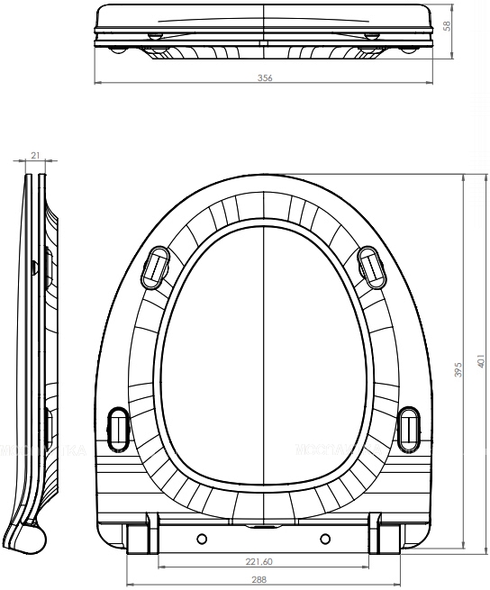 Крышка-сиденье Cersanit Parva S-DS-PARVA-S-DL-t Slim для унитаза с микролифтом, белый - изображение 4
