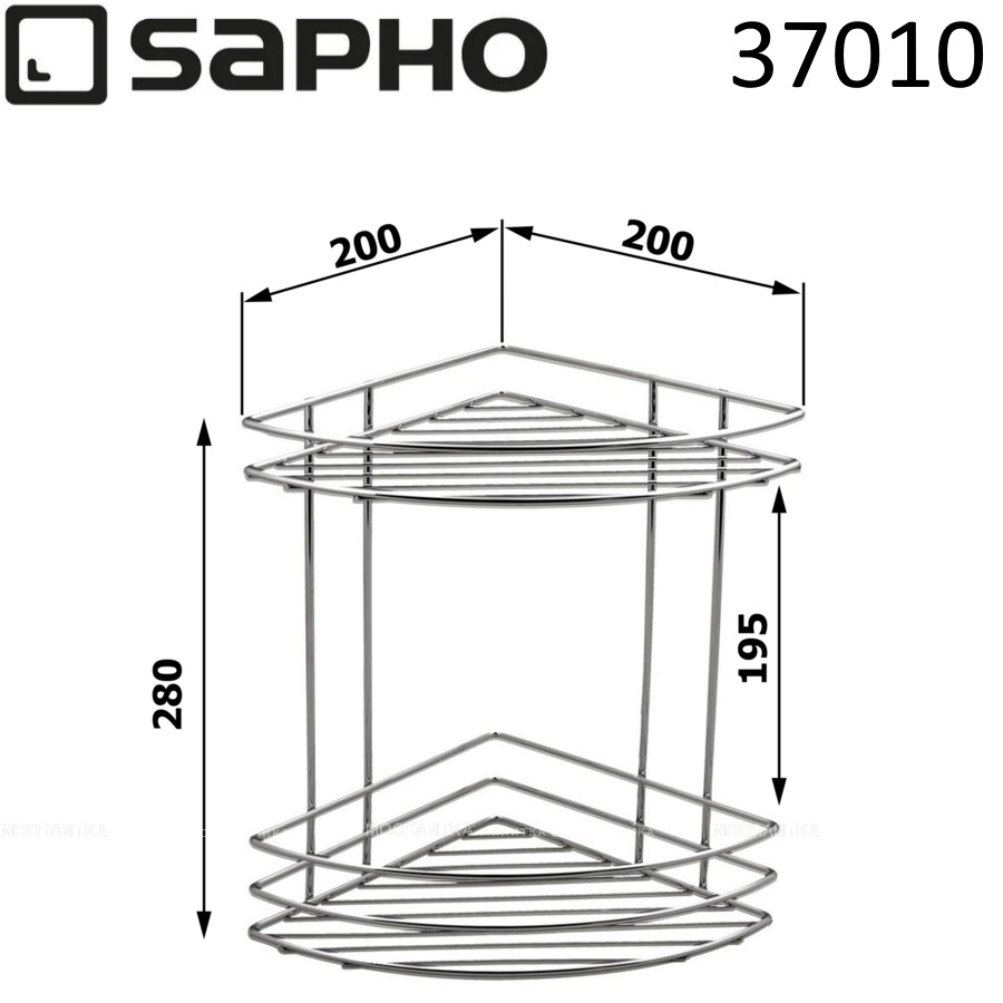 Полка угловая Sapho Chrom Line 37010 хром - изображение 4