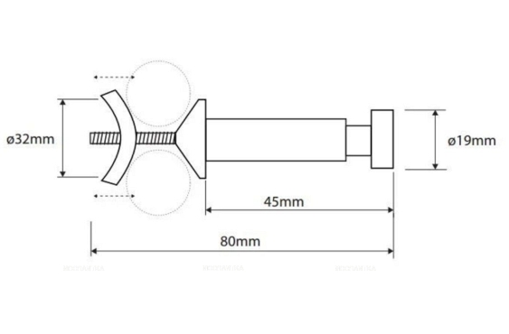 Крючок Bemeta Rawell 104506122 3.3 см на радиатор, хром - 2 изображение