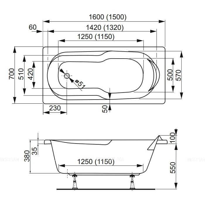 Акриловая ванна Vagnerplast NYMFA 160x70 - изображение 9