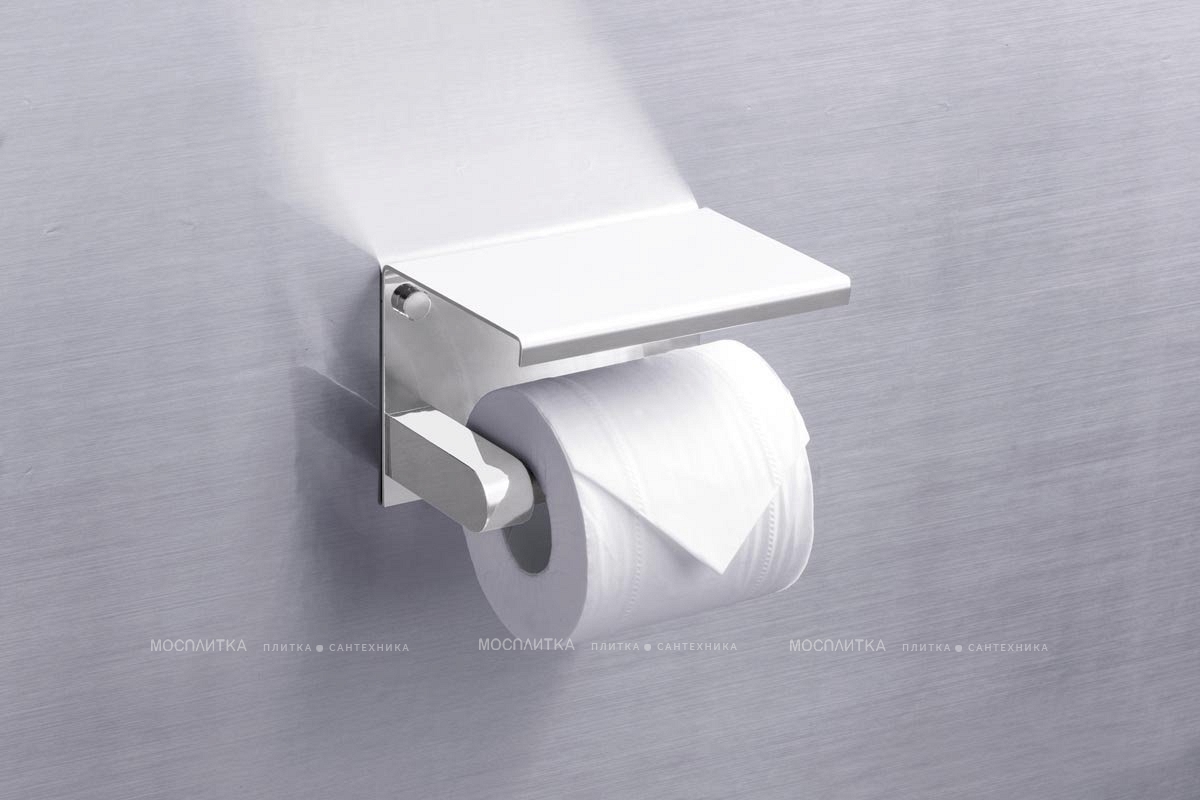 Держатель туалетной бумаги Rush Edge ED77141 White с полкой для телефона - изображение 3