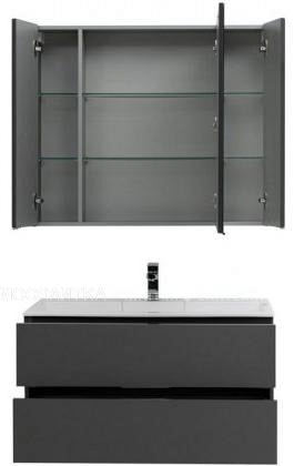 Комплект мебели для ванной Aquanet Алвита 100 серый антрацит - изображение 4