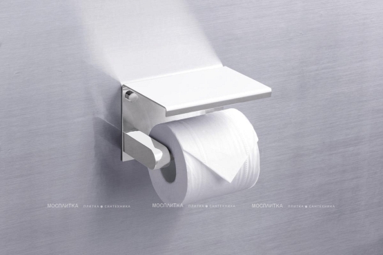 Держатель туалетной бумаги Rush Edge ED77141 White с полкой для телефона - 3 изображение