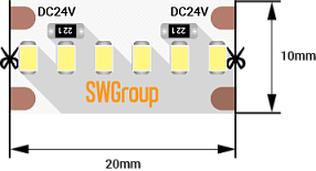 Светодиодная лента SWG SWG2A300-24-19.2-NW