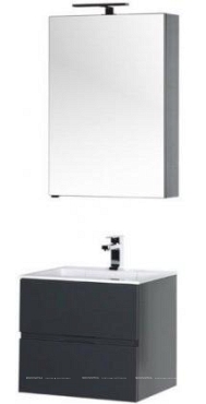 Комплект мебели для ванной Aquanet Алвита 60 серый антрацит - 3 изображение