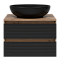 Тумба с раковиной Brevita Dakota 60 см DAK-09060-19/02-2Я дуб галифакс олово / черный кварц - 2 изображение