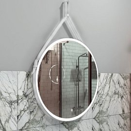 Зеркало Art&Max Milan 65 см AM-Mil-650-DS-F с подсветкой, белый
