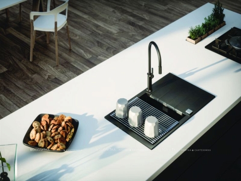 Кухонная мойка Alveus Cadit 40 Granital 1132031 черная в комплекте с сифоном - 3 изображение