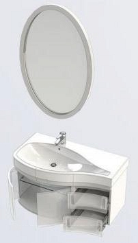 Комплект мебели для ванной Aquanet Сопрано 95 L распашн. двери белый - 7 изображение