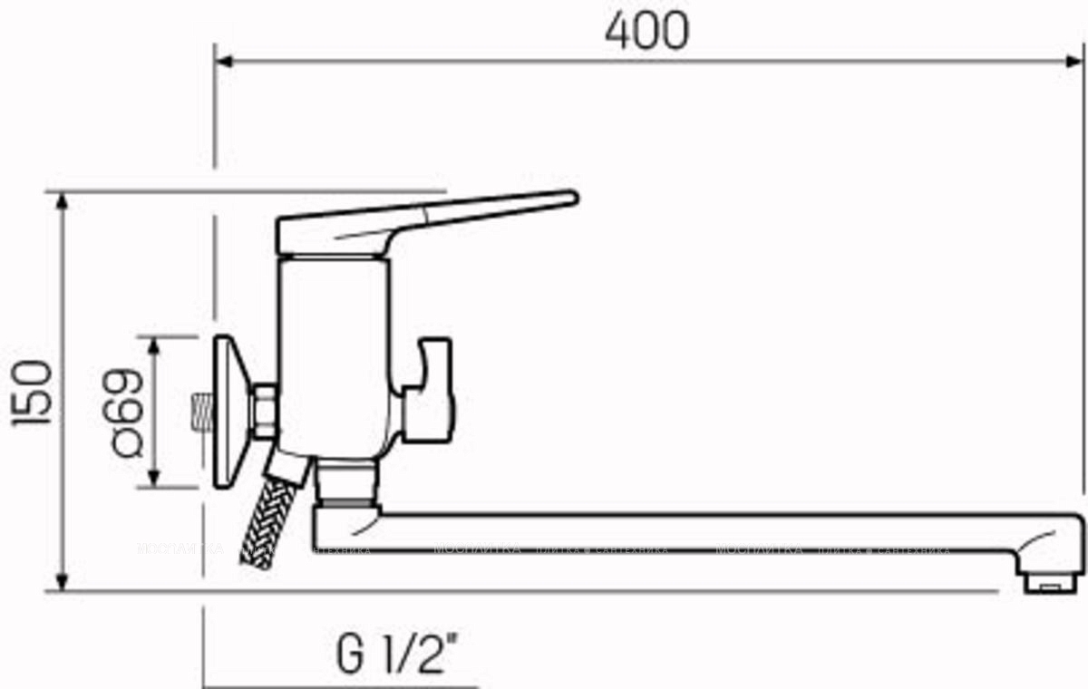 Смеситель для ванны с душем РМС SL121-006E хром глянец - изображение 5
