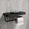 Держатель туалетной бумаги двойной с полкой Lemark Glass Line 9722042 чёрный матовый - 2 изображение