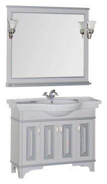 Зеркало Aquanet Валенса 110 белый краколет/серебро - 4 изображение