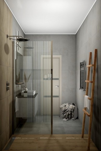 Дизайн Ванная в стиле Современный в сером цвете №12694 - 8 изображение