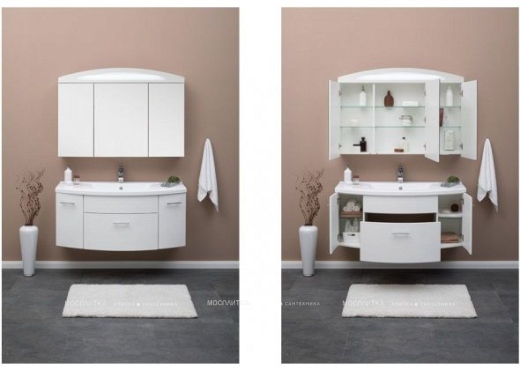 Комплект мебели для ванной Aquanet Тренто 120 белый - 7 изображение