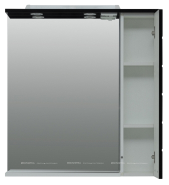 Зеркало-шкаф Aquanet Сити 85 00170560 белый / черный - 6 изображение