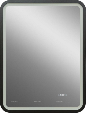 Зеркало Art&Max Genova 60 см AM-Gen-600-800-S-F-Т с подсветкой, черный - 2 изображение