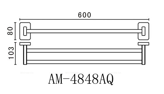 Двойной полотенцедержатель Art&Max Gotico (Готико) AM-4848AQ - 3 изображение