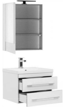 Комплект мебели для ванной Aquanet Верона 58 New белый подвесной - 4 изображение