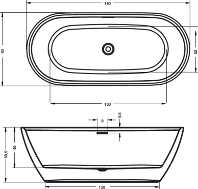 Акриловая ванна Riho Inspire 180 velvet BD02C1500000000 - 3 изображение