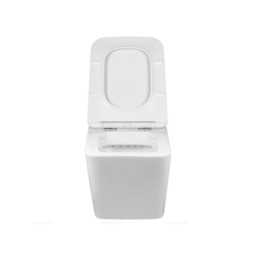 Комплект подвесной безободковый унитаз Vincea Q-Line VT1-12 с сиденьем soft close, белый + инсталляция Geberit Delta 458.149.21.1 с кнопкой, хром глянцевый - 5 изображение