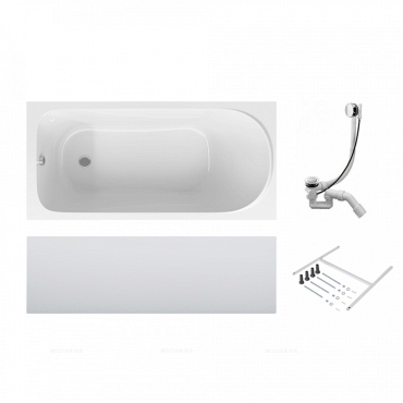 Акриловая ванна Am.Pm Sense W75A-150-070W-KL белая 150x70 с каркасом и сливом-переливом - 4 изображение