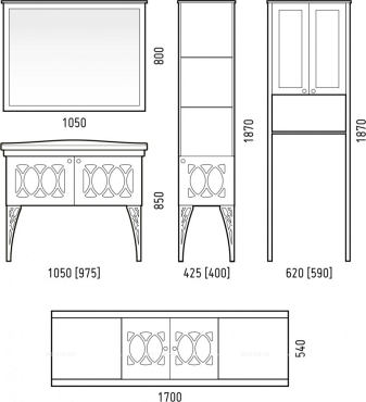 Шкаф-пенал Corozo Таормина 40, белый - 3 изображение