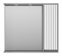 Зеркальный шкаф Brevita Balaton 90 см BAL-04090-01-01П правый, с подсветкой, белый / серый