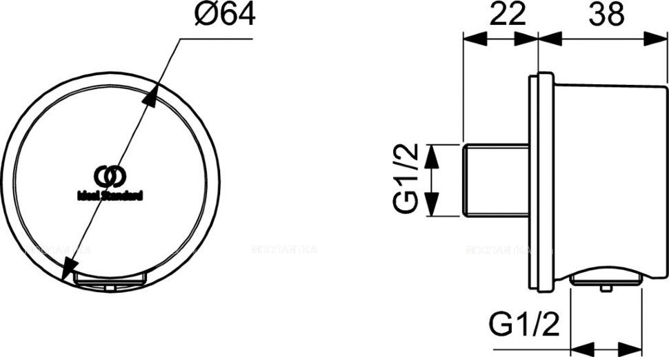 Шланговое подключение Ideal Standard BC808XG 1/2&quot; - изображение 3