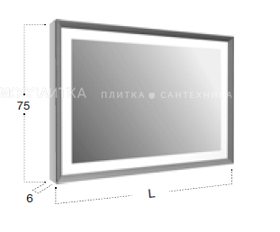 Зеркало Antonio Lupi SFOGLIA75L LED H75*L144, глянцево-белый, светодиодная подсветка - изображение 2