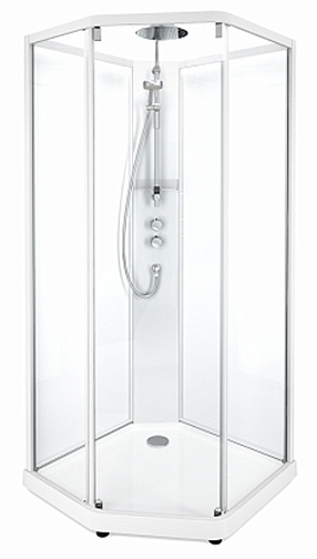 Душевая кабина IDO Showerama 10-5 Comfort 90х90 см 131.401.201.301 прозрачное стекло, профиль белый