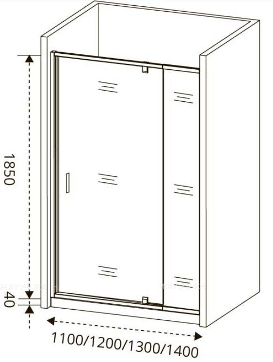 Душевая дверь в нишу GOOD DOOR Orion WTW-PD-100-G-CH - изображение 4
